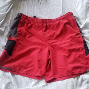 Quiksilver‎ Men’s Medium Red Polyester Swim Trunks | Classic Surf Boardshorts